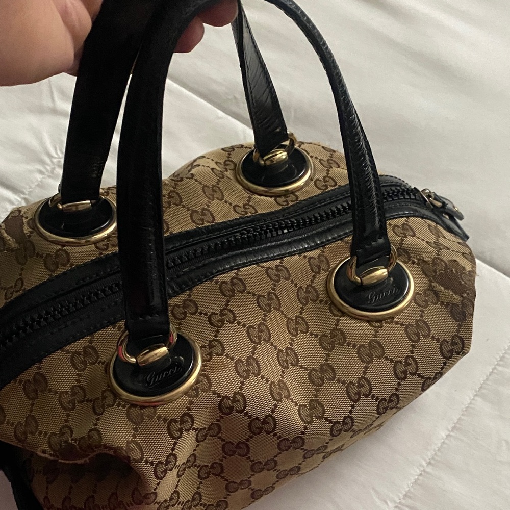 Gucci Tan and Black Satchel